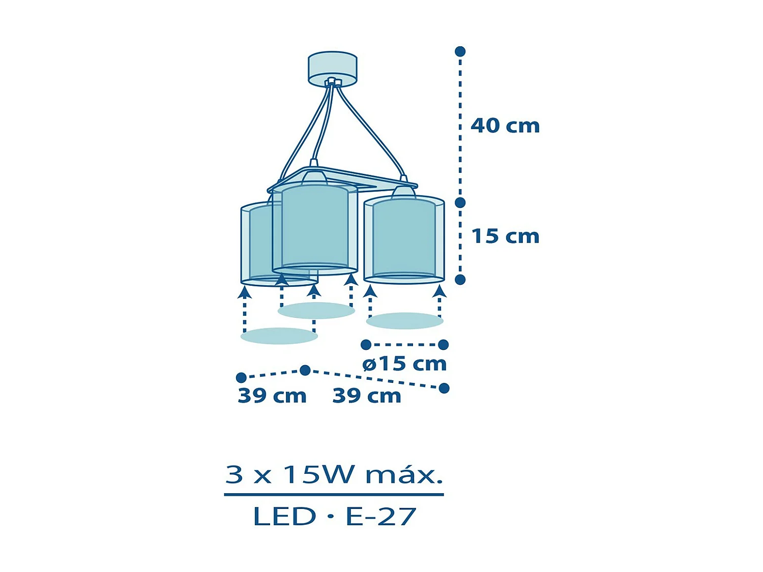 Lámpara infantil de techo de 3 luces Police - Policía & Bomberos | DALBER