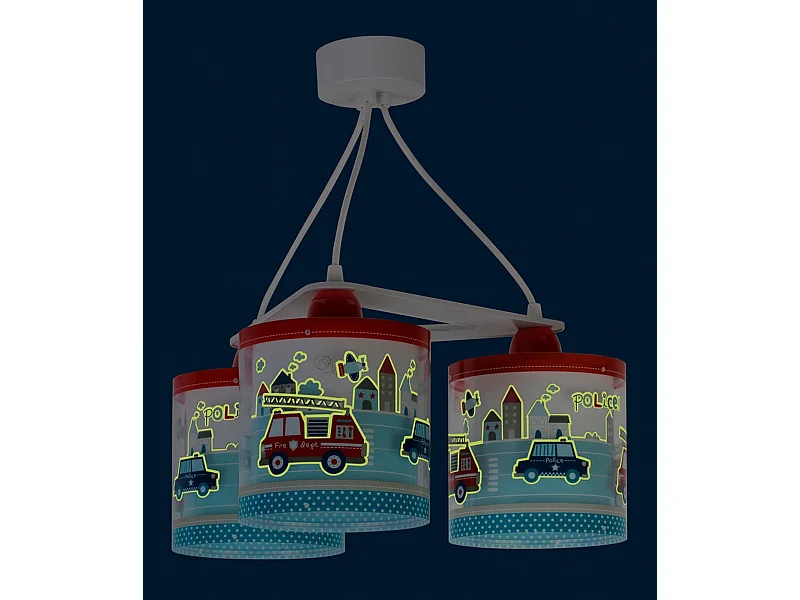 Lámpara infantil de techo de 3 luces Police - Policía & Bomberos | DALBER
