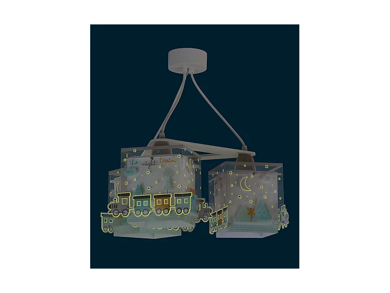 Lampadario per camerette bambini a 3 luci The Night Train Treni | DALBER