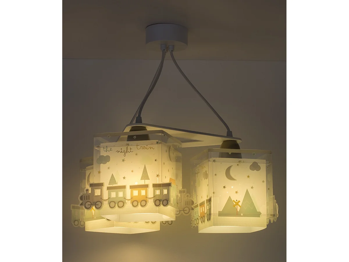 Lámpara infantil de techo 3 luces The Night Train Tren | DALBER