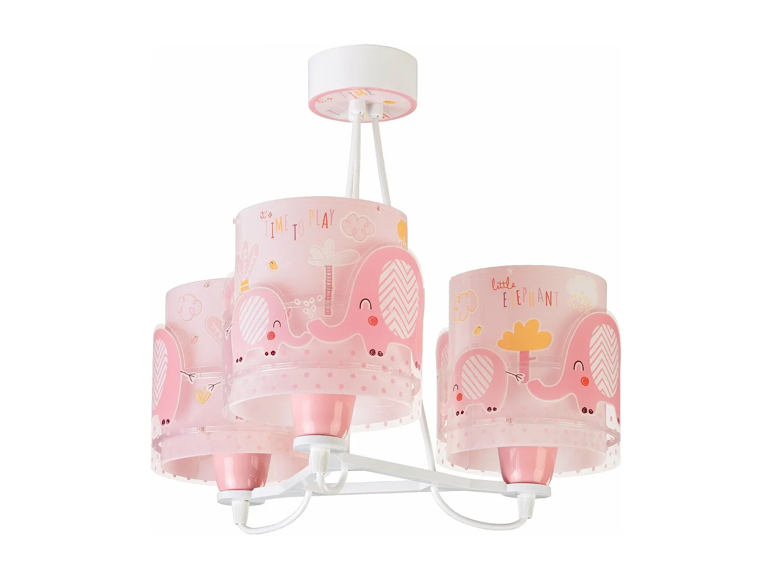 Lampade a sospensione per bambini a 3 luci Little Elephant elefante rosa| DALBER