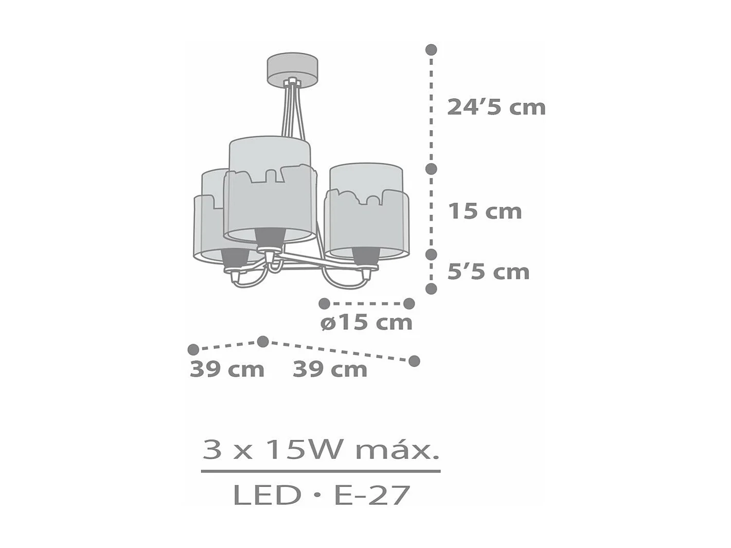 Lampade a sospensione per bambini 3 luci Baby Travel | DALBER