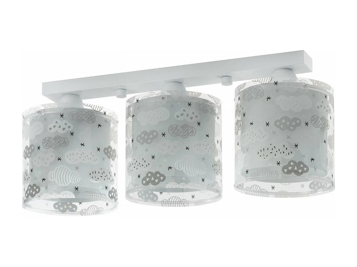 Plafonnier pour enfants à 3 lampes Clouds Nuages gris