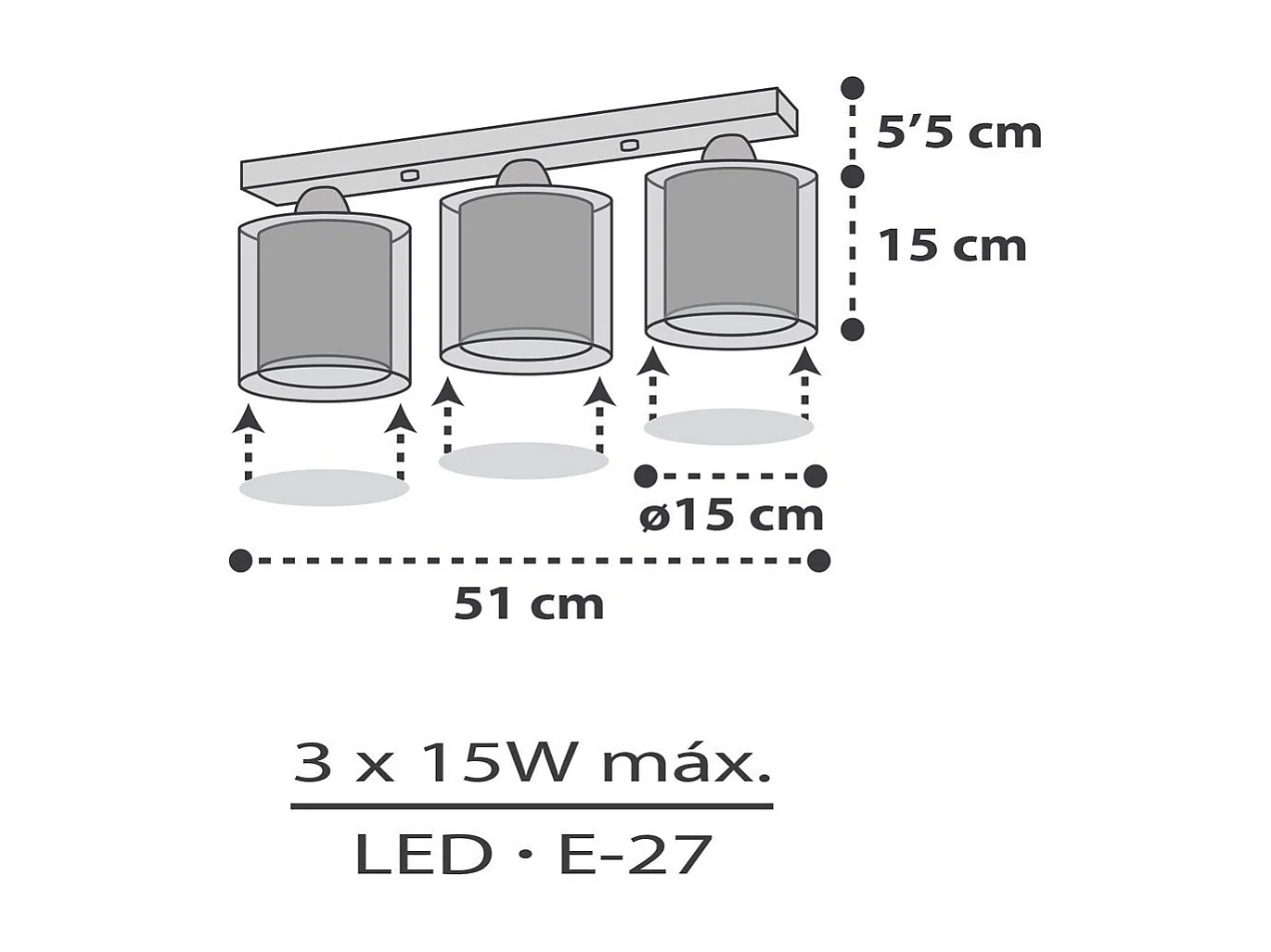 Plafoniere per bambini a 3 luci Clouds nuvole grigie | DALBER