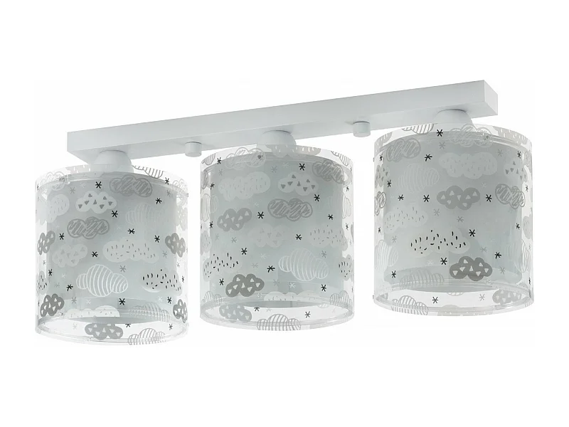 Plafón infantil 3 luces Clouds Nubes gris | DALBER