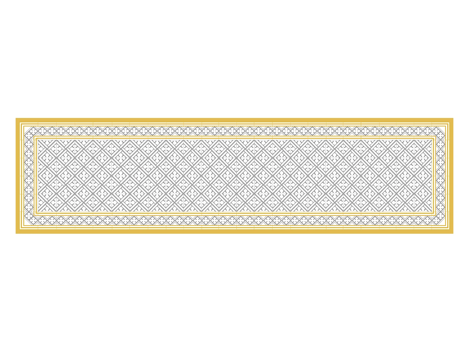 Alfombra de vinilo Palace mustard and grey 66x250