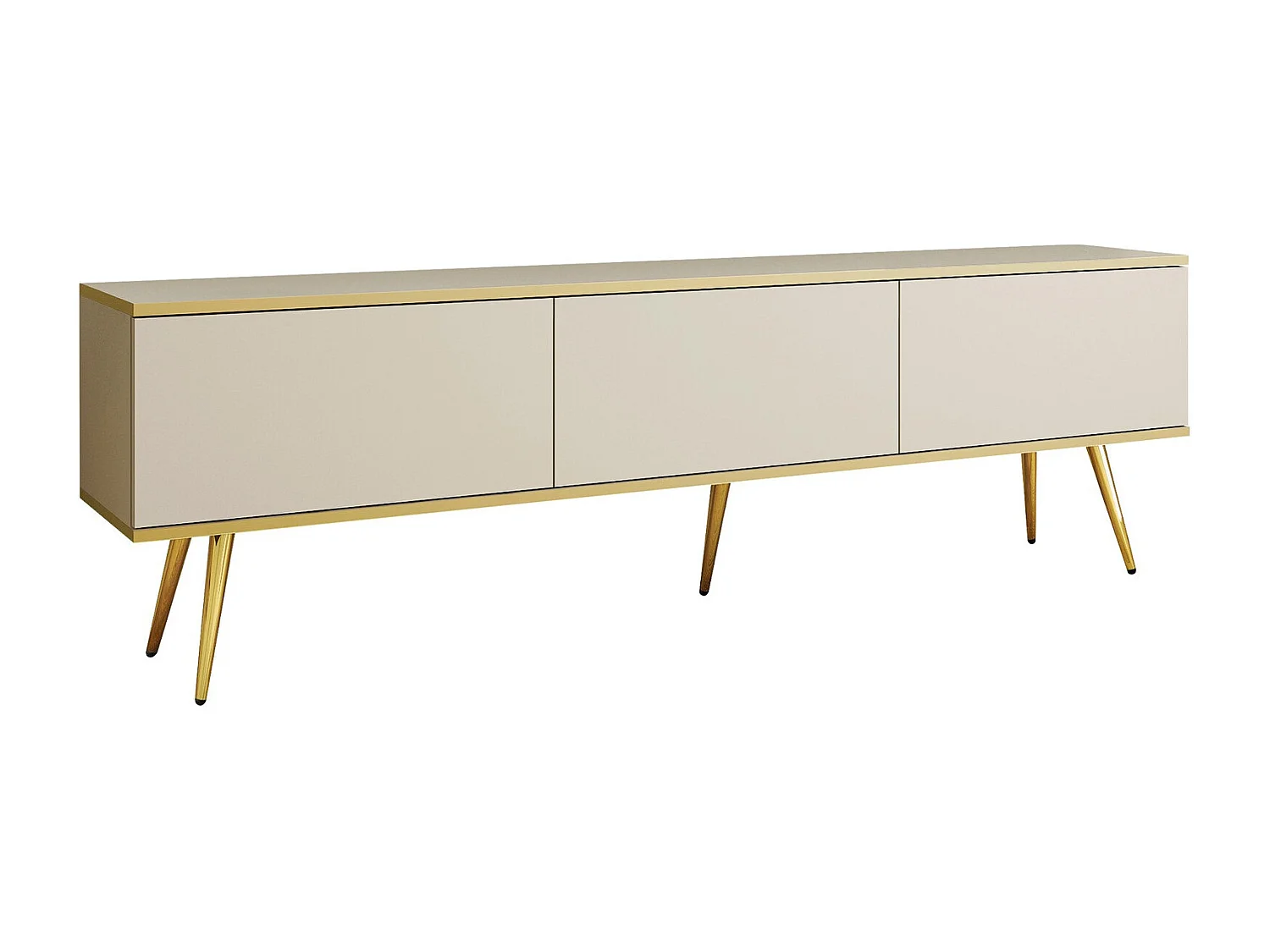 Mueble TV Lima 127, Crema|Dorado, 175x53x32cm