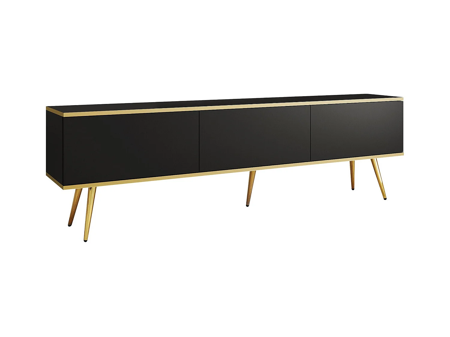 Meuble TV Felduno 102, Doré|Noir, 175x53x32cm