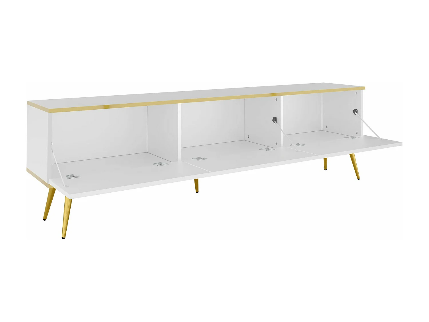 Mueble TV Lima 127, Negro|Dorado, 175x53x32cm