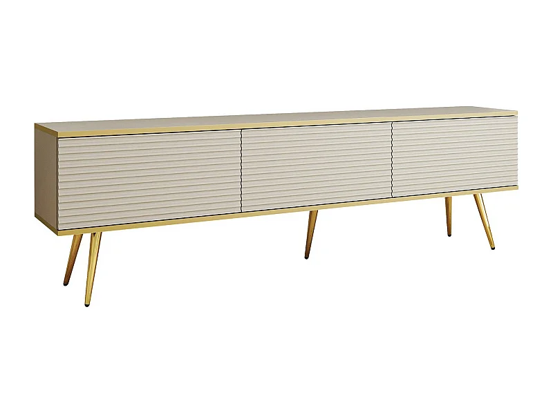 Mueble TV Lima 128, Crema|Dorado, 175x53x32cm