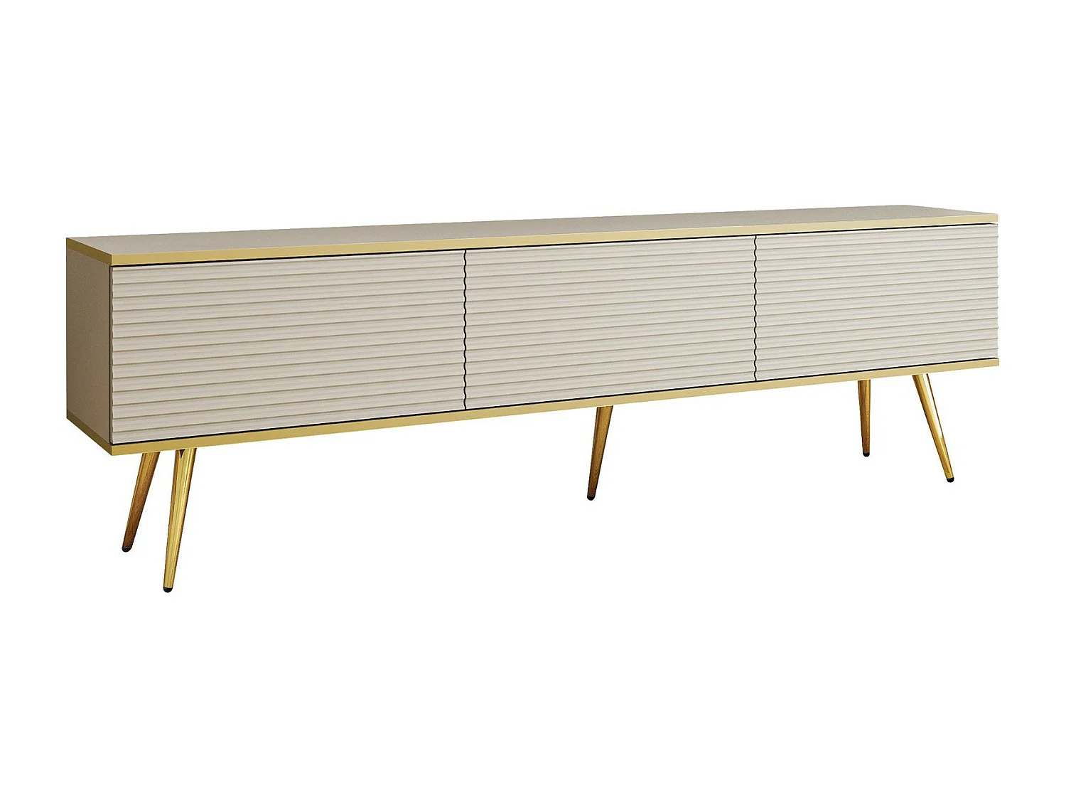 Mueble TV Lima 128, Crema|Dorado, 175x53x32cm