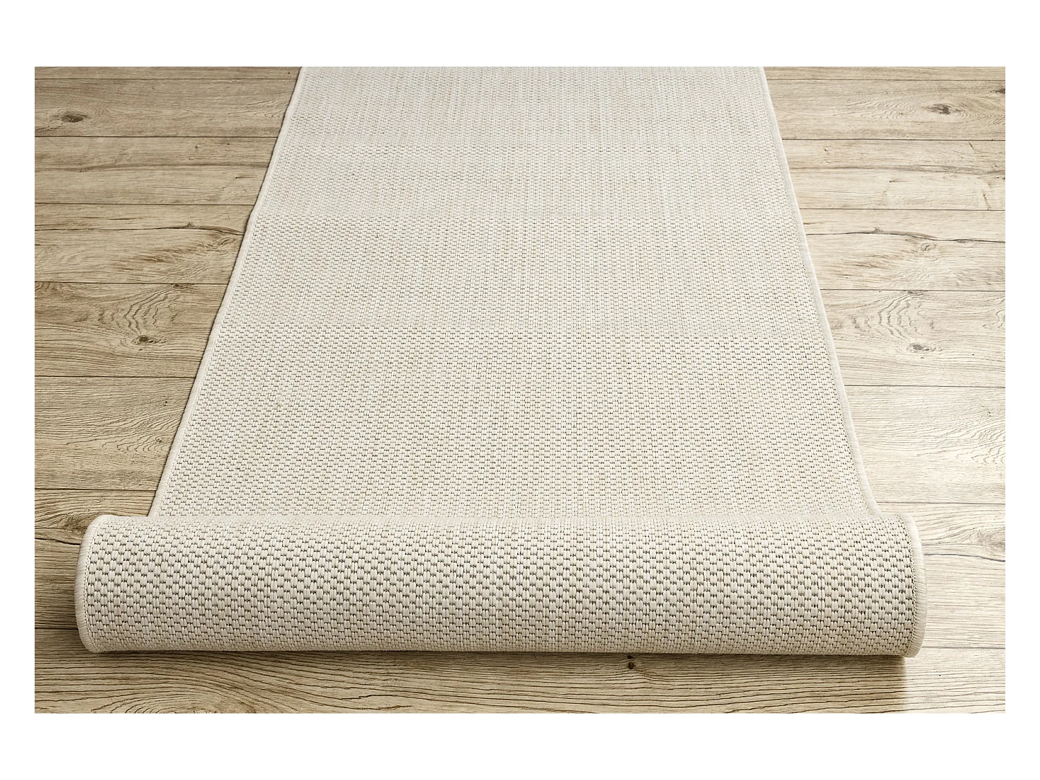 TAPIS DE COULOIR SIZAL FLOORLUX modèle 20433 crème LISSE 120x120 cm