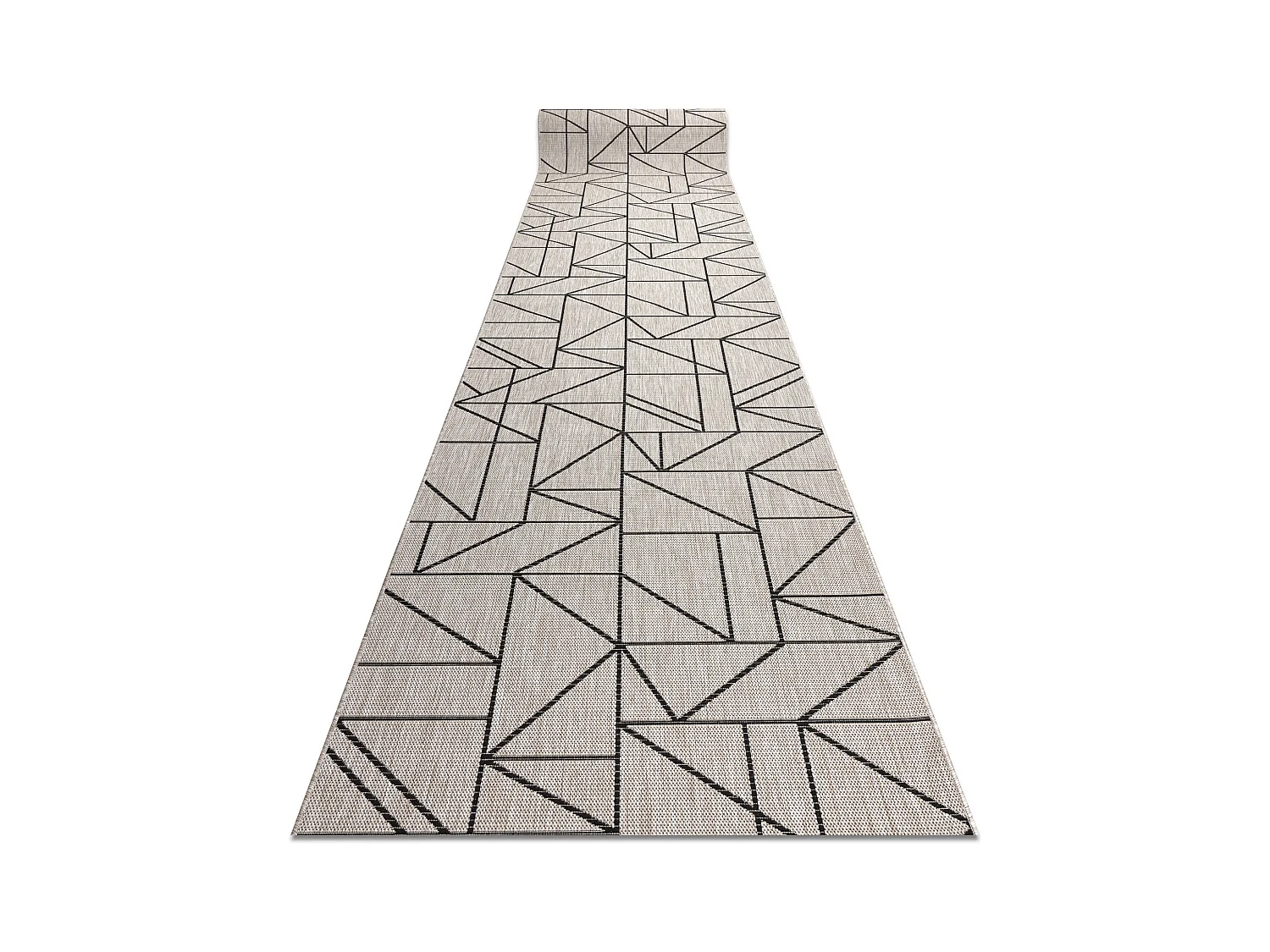 Läufer SIZAL FLOORLUX Modell 20605 DREIECKE, GEOMETRISCH silber / sch 80x200 cm