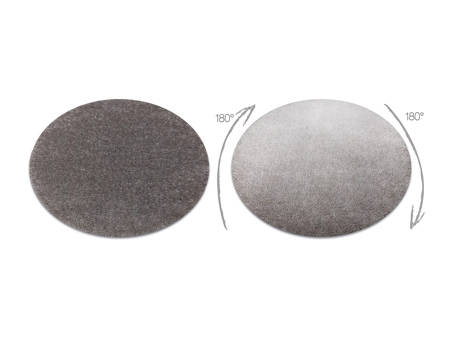 Teppich BUENOS Kreis 6646 shaggy schlicht, einfarbig grau cercle 120 cm