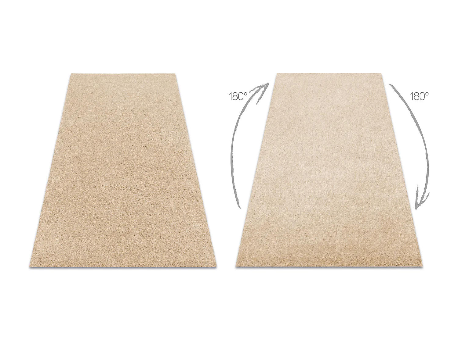 Tapis BUENOS 6652 shaggy uni, couleur unique crème 120x170 cm