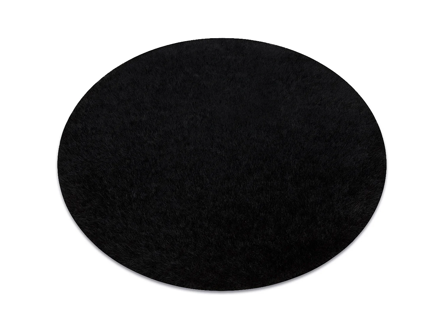 Tappeto BUENOS cerchio 6649 shaggy tinta unita, monocolore nero cercle 120 cm