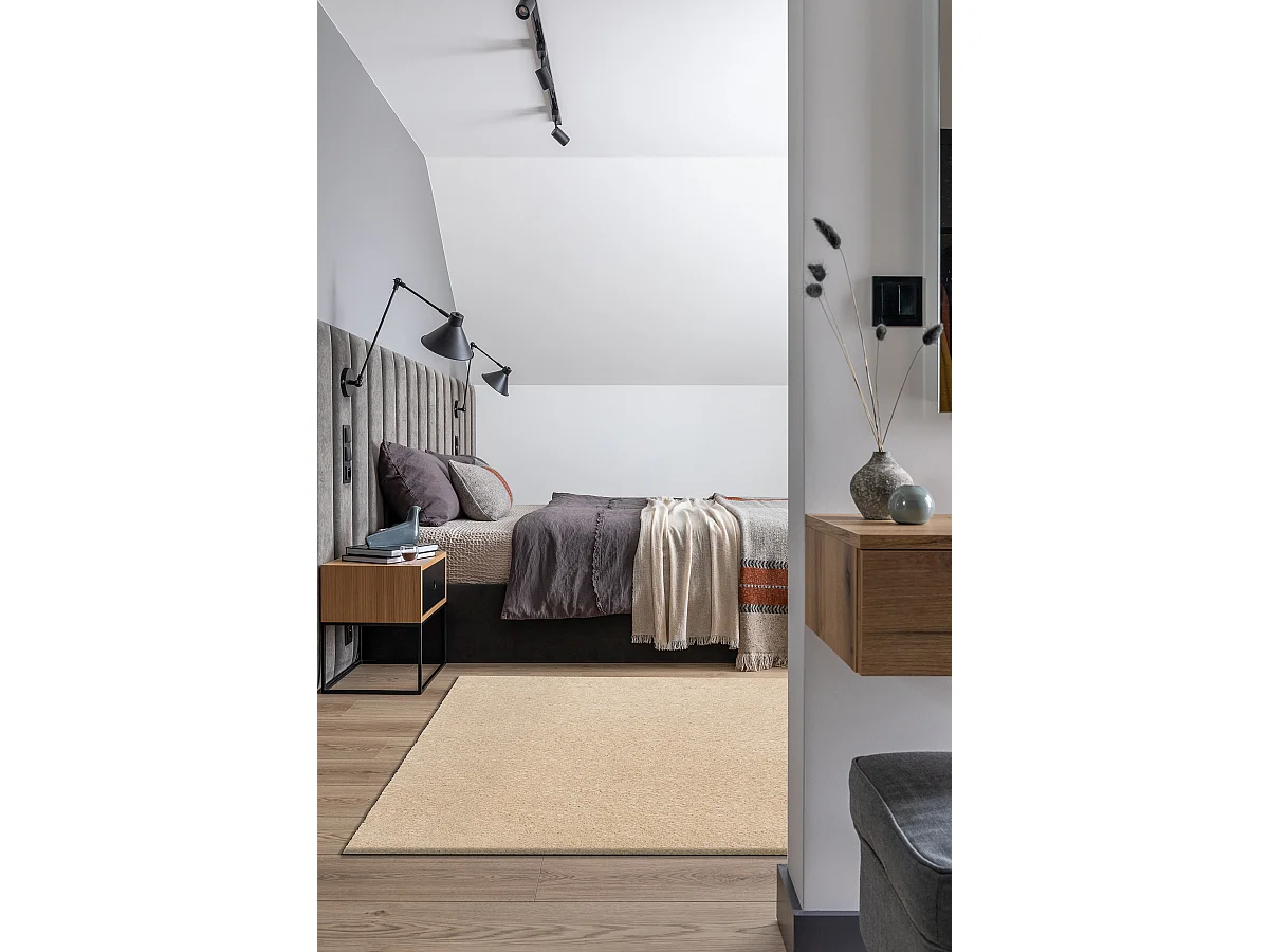 Dywan BUENOS 6652 shaggy jednolity, jednokolorowy krem 60x100 cm