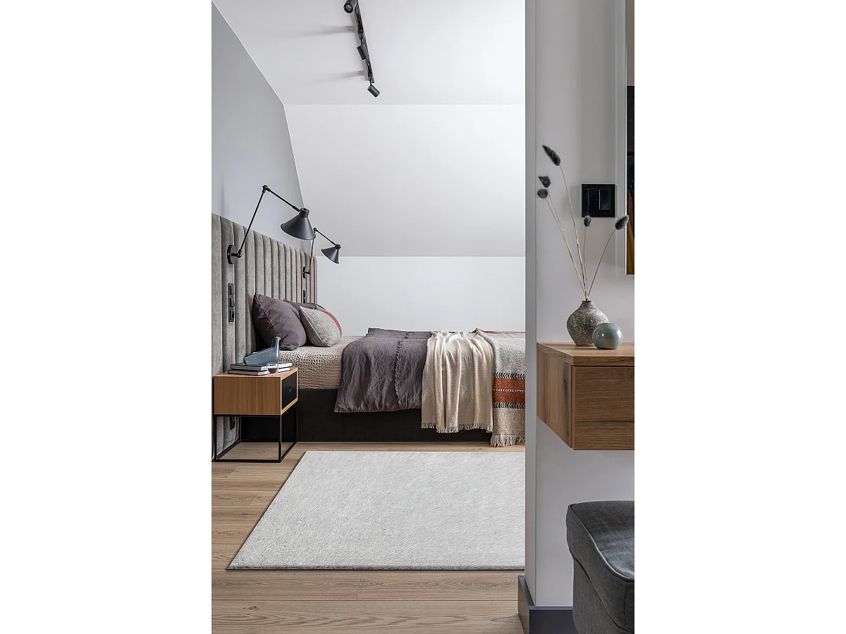 Teppich BUENOS 7005 shaggy schlicht, einfarbig silber 120x170 cm