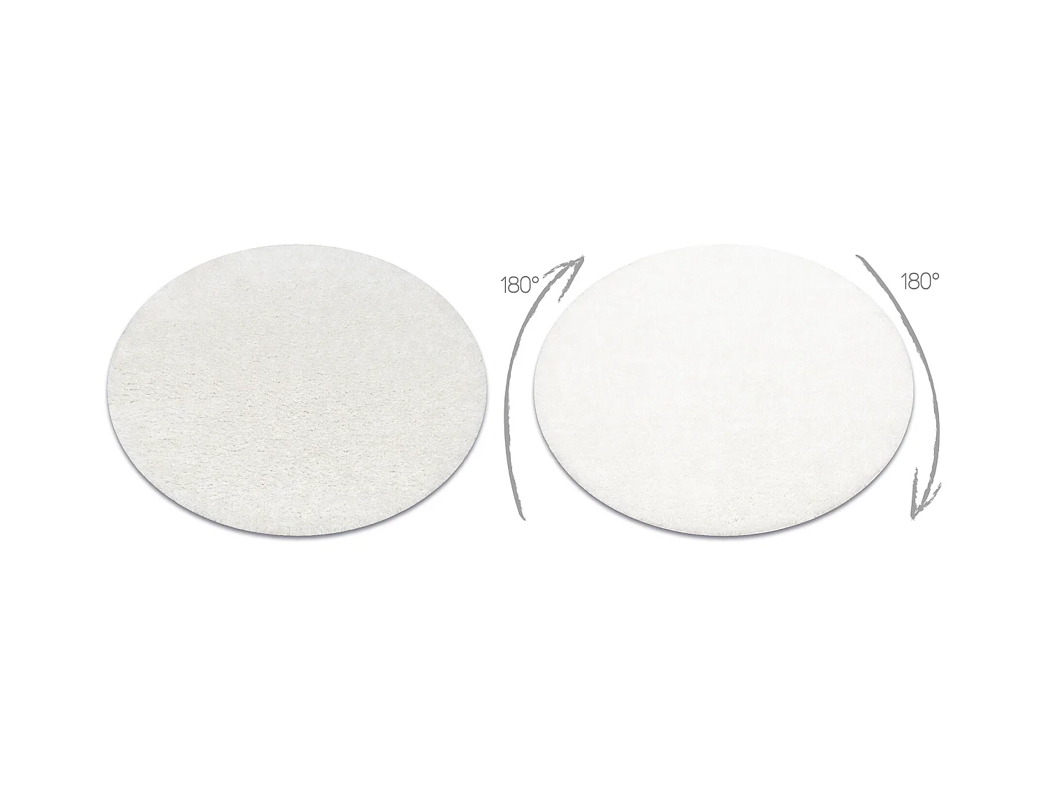 Tapis BUENOS cercle 7001 shaggy uni, couleur unique blanc cercle 120 cm