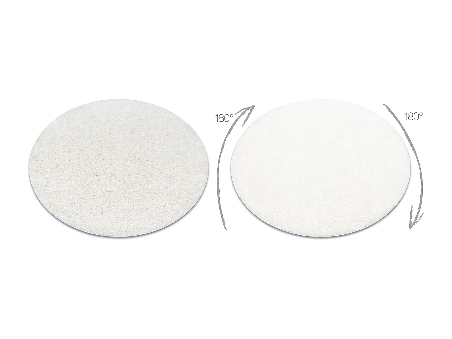 Tapis BUENOS cercle 7001 shaggy uni, couleur unique blanc cercle 120 cm