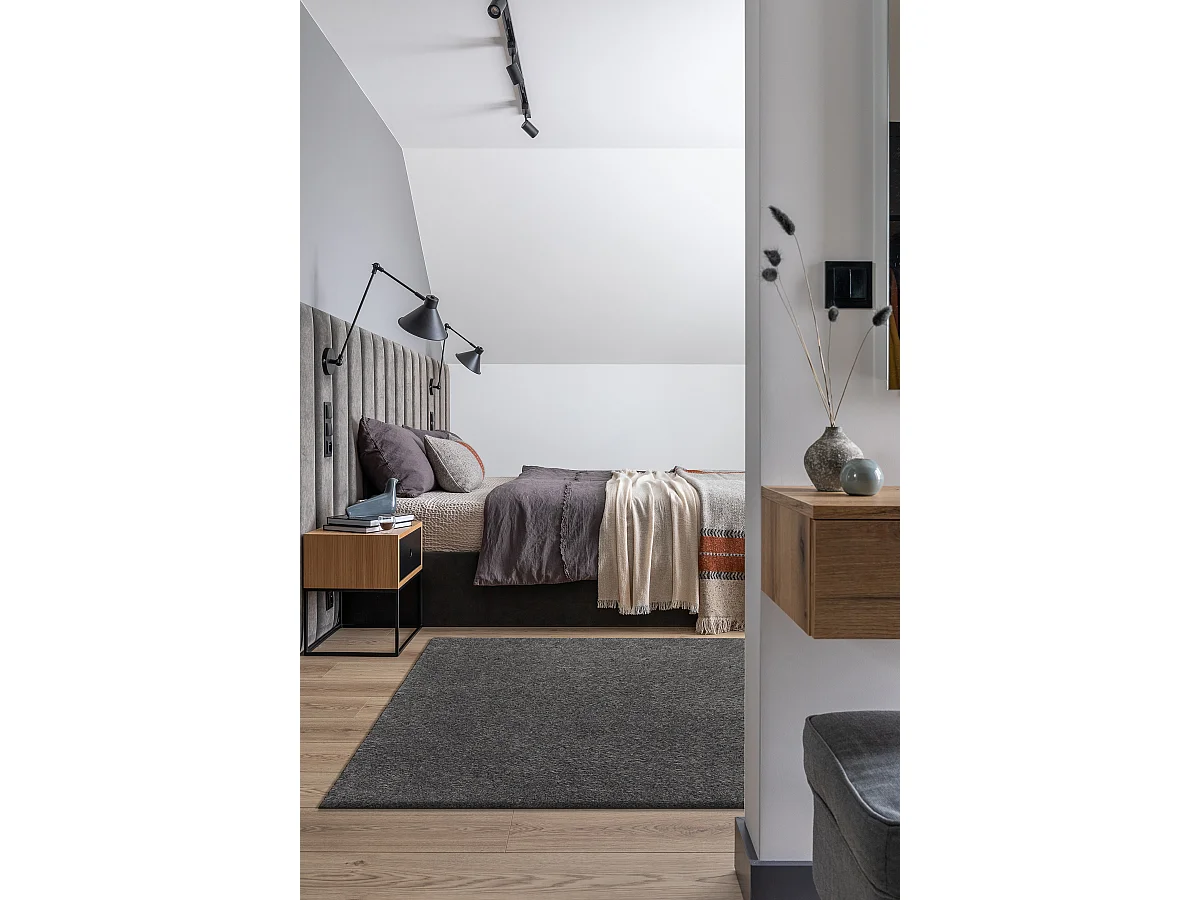 Tapis BUENOS 6646 shaggy uni, couleur unique gris 160x220 cm