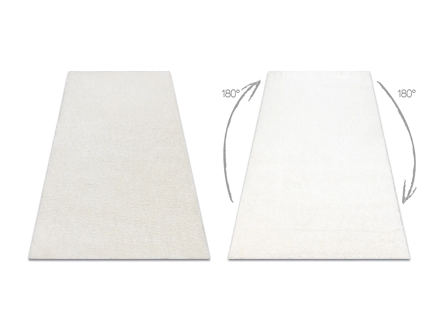 Teppich BUENOS 7001 shaggy schlicht, einfarbig weiß 80x150 cm