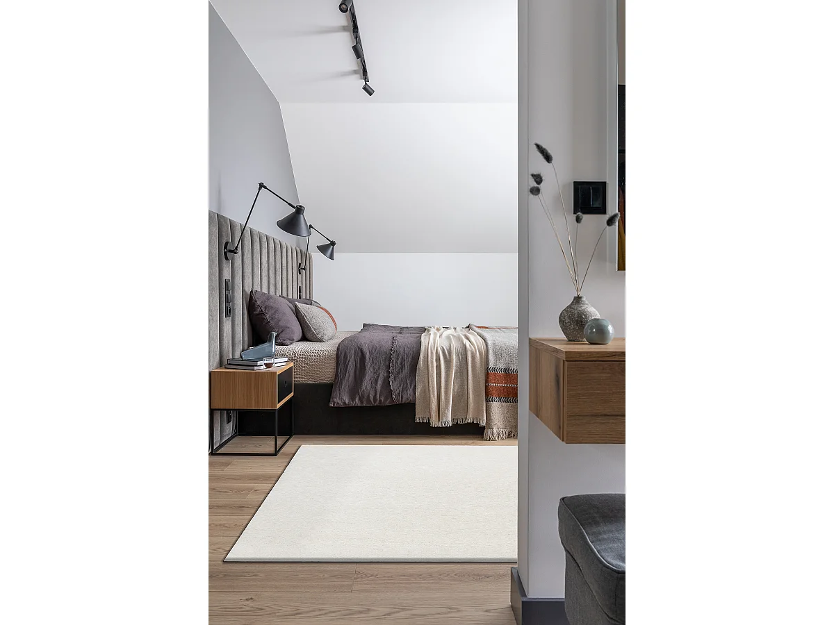 Teppich BUENOS 7001 shaggy schlicht, einfarbig weiß 80x150 cm