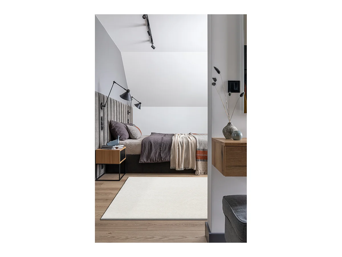 Tappeto BUENOS 7001 shaggy tinta unita, monocolore bianco 200x290 cm