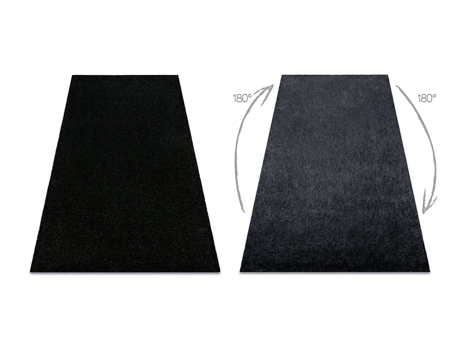 Tapijt BUENOS 6649 shaggy effen, enkele kleur zwart 60x100 cm