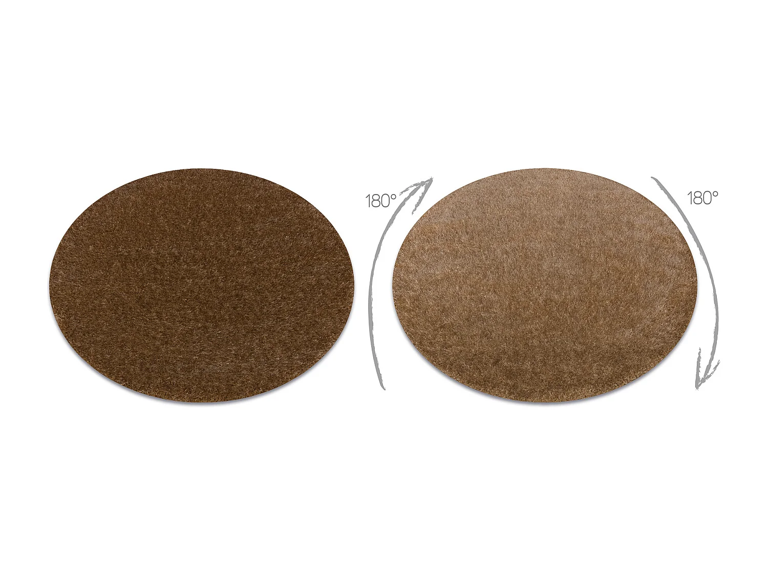 Tapis BUENOS cercle 6650 shaggy uni, couleur unique beige cercle 120 cm
