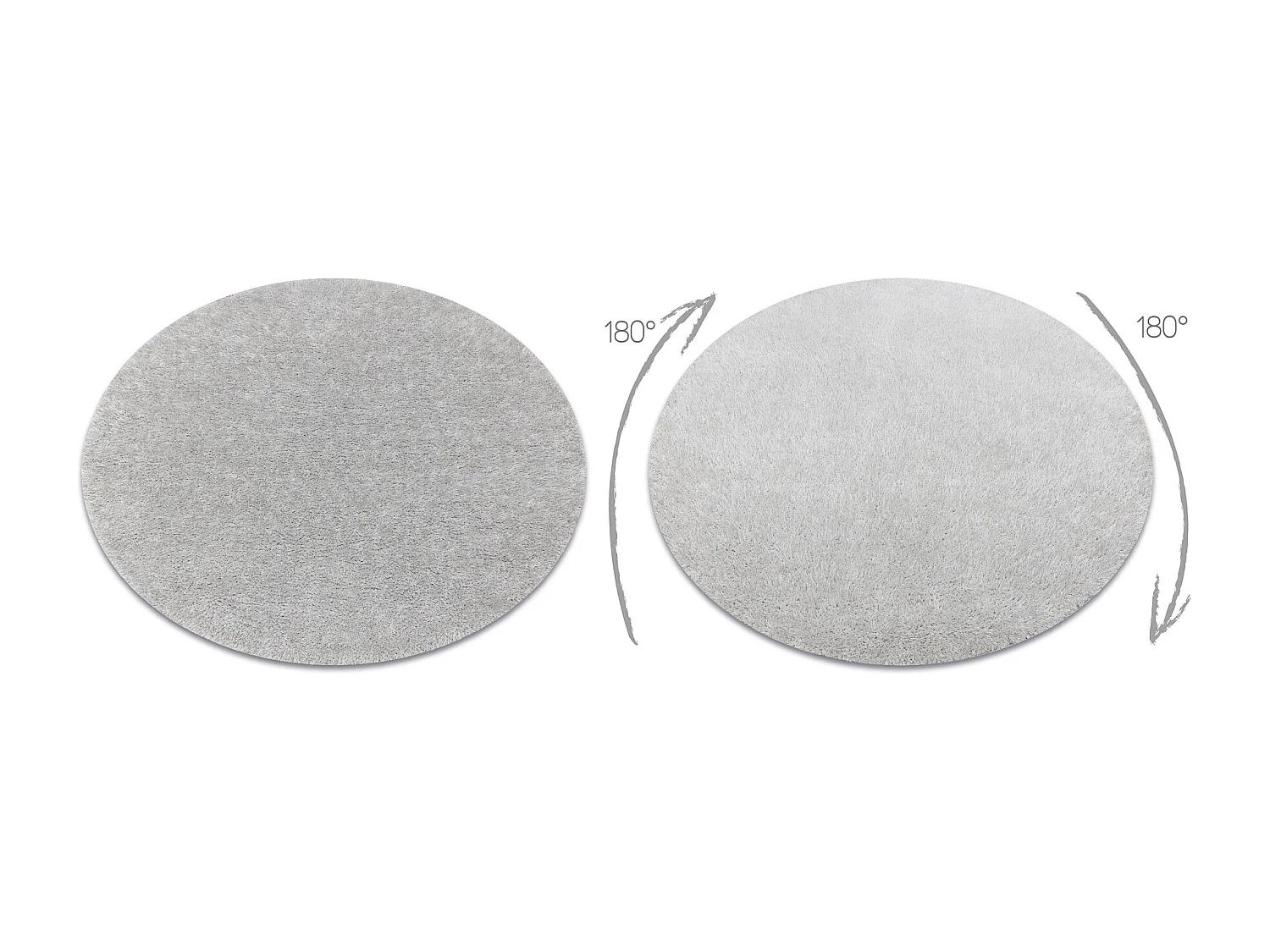 Teppich BUENOS Kreis 7005 shaggy schlicht, einfarbig silber cercle 100 cm