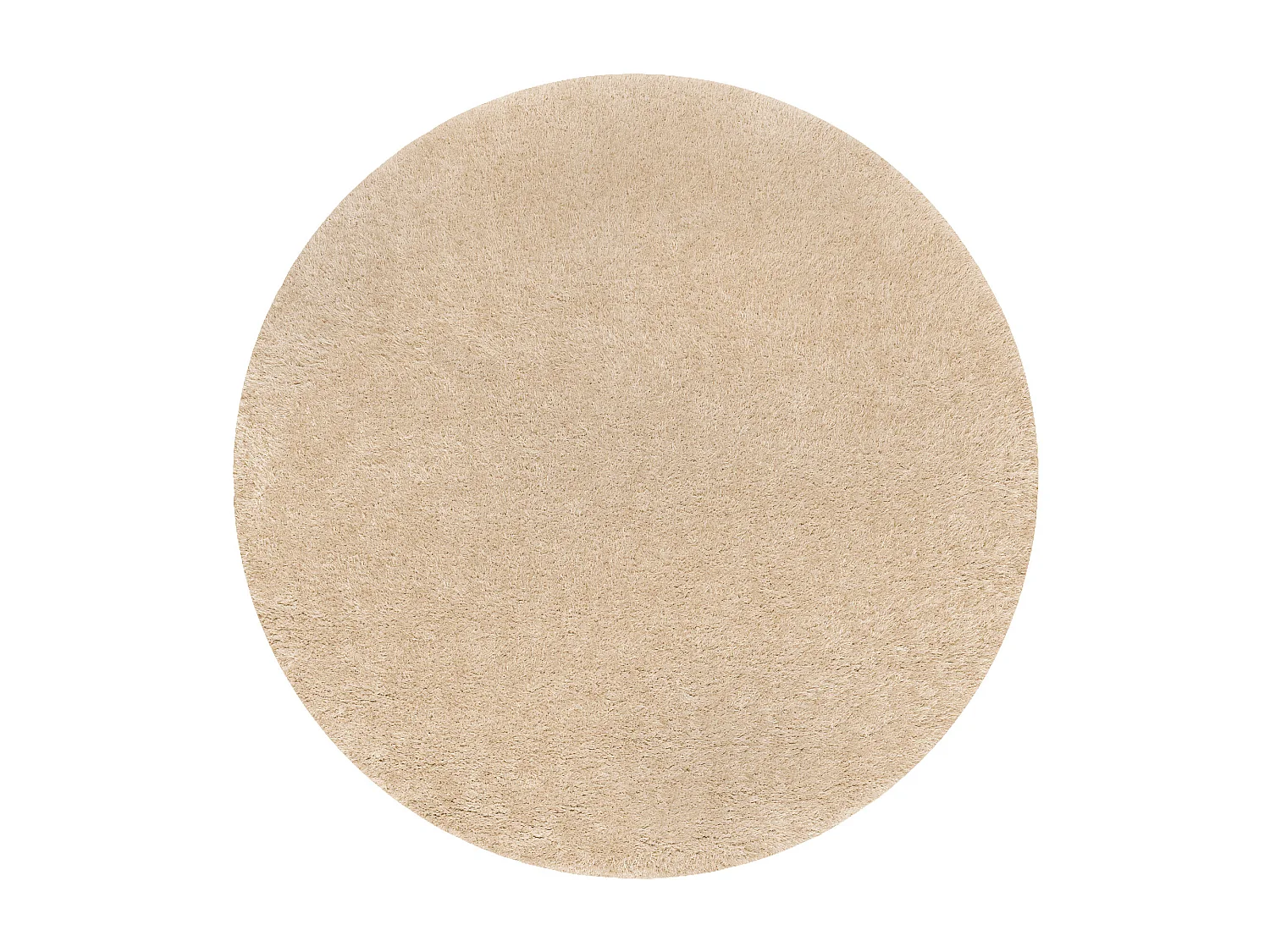 Alfombra BUENOS circulo 6652 shaggy liso, de un solo color crema cercle 80 cm