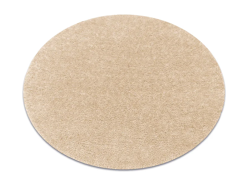 Tapis BUENOS cercle 6652 shaggy uni, couleur unique crème cercle 80 cm