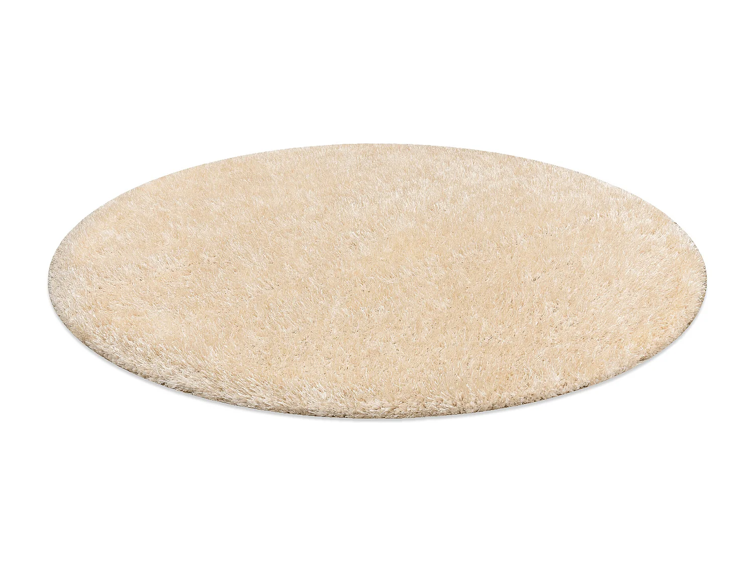 Tapis BUENOS cercle 6652 shaggy uni, couleur unique crème cercle 120 cm