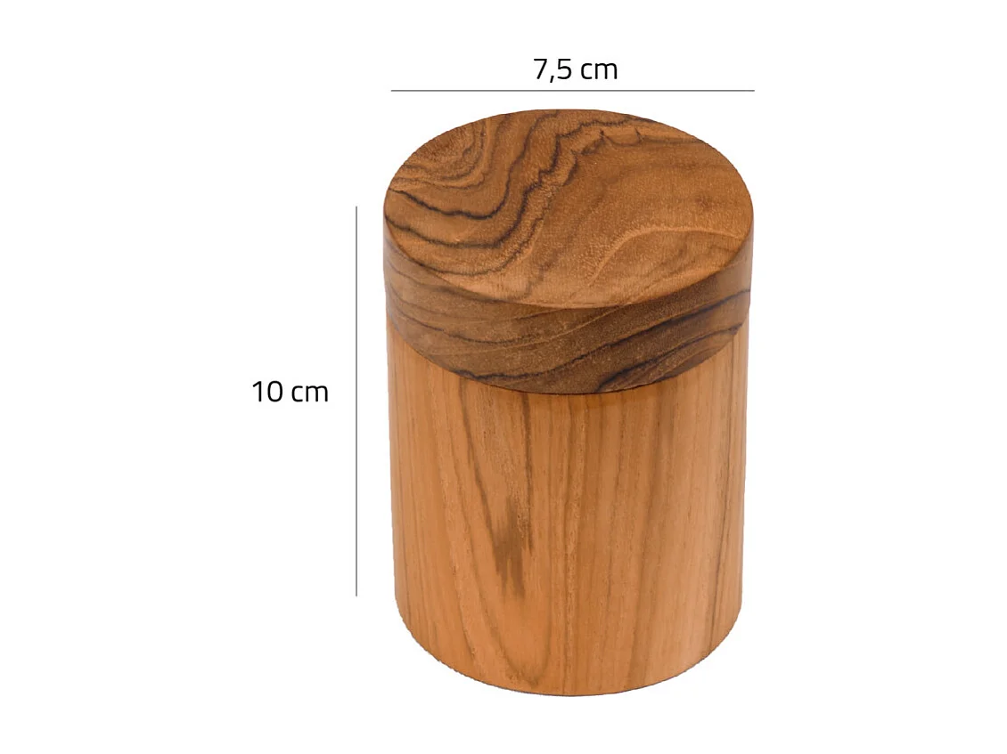 Lot de 2 boîtes rondes avec couvercle en bois de teck – DESTINY