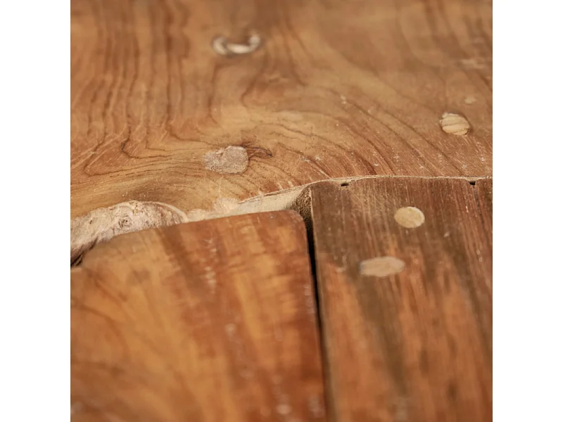 Table basse 60 x 120 cm en bois de teck et verre trempé - TEKKU 2