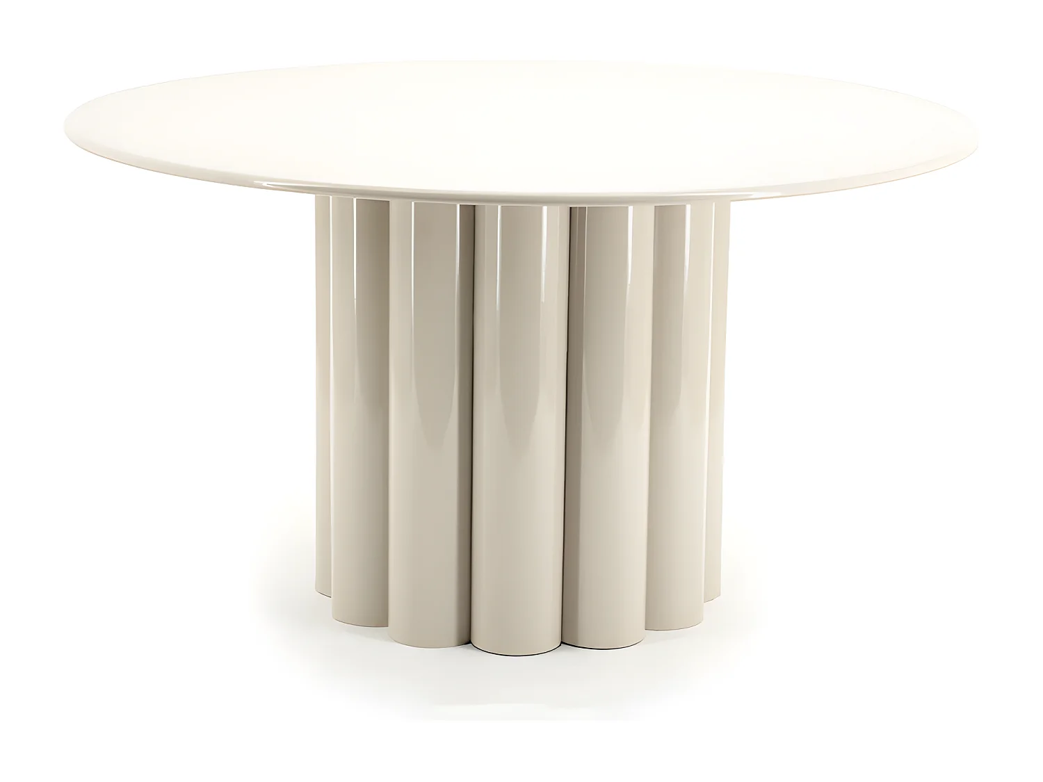 Olympa - Table basse ronde en métal ø63cm - Beige
