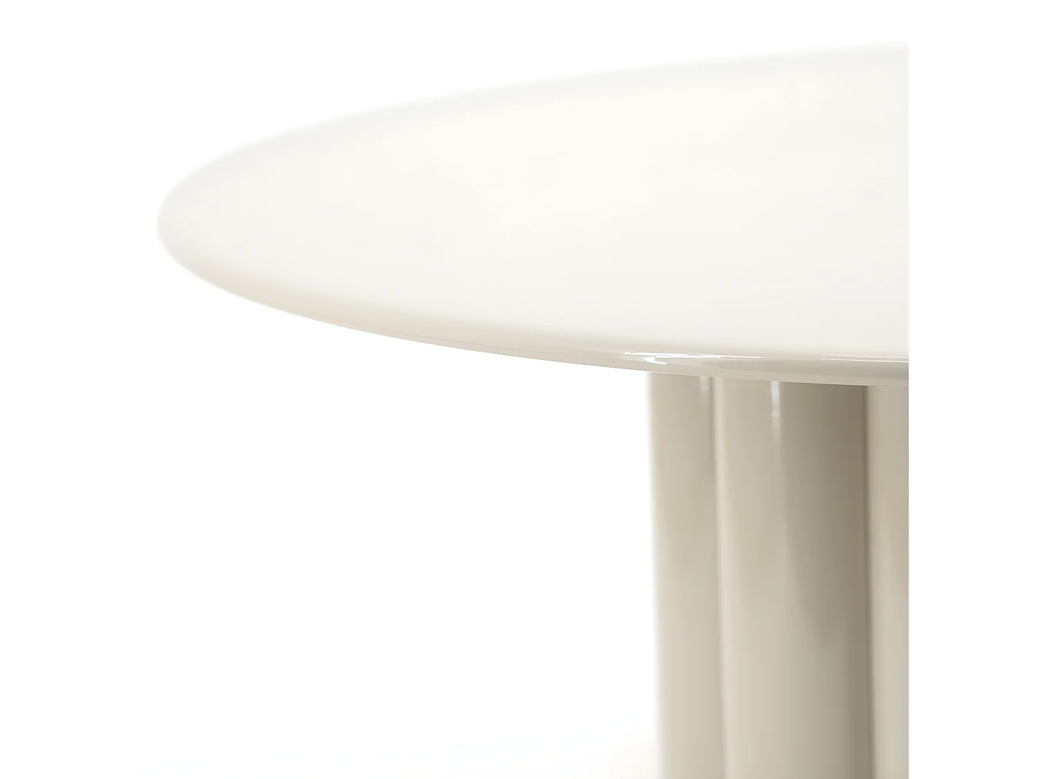 Olympa - Table basse ronde en métal ø63cm - Beige