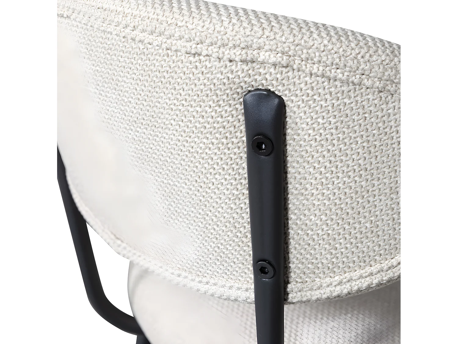 Kjeld - Lot de 2 chaises de bar en tissu et métal H66cm - Beige