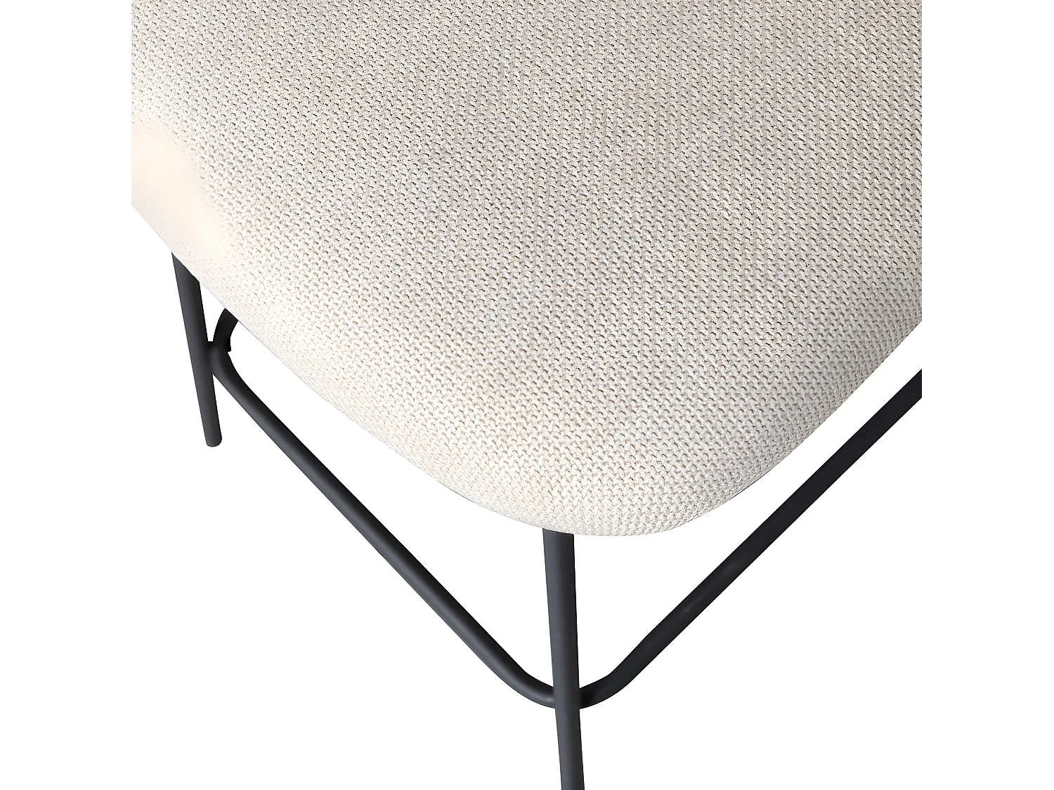 Kjeld - Lot de 2 chaises de bar en tissu et métal H66cm - Beige