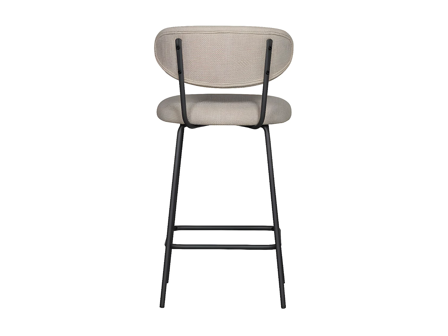 Kjeld - Lot de 2 chaises de bar en tissu et métal H66cm - Beige