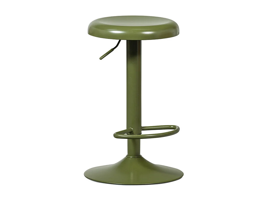 Isaac - Tabouret de bar réglable en métal H61-81cm - Vert kaki