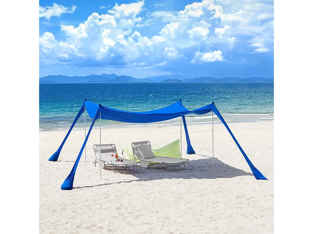 SoBuy OZT01-DB Strandhuisje, lycra, polyester, UPF30, draagbare strandtent, strandparasol, schaduw