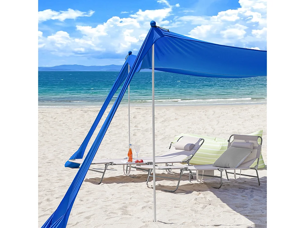 SoBuy OZT01-DB Strandhuisje, lycra, polyester, UPF30, draagbare strandtent, strandparasol, schaduw