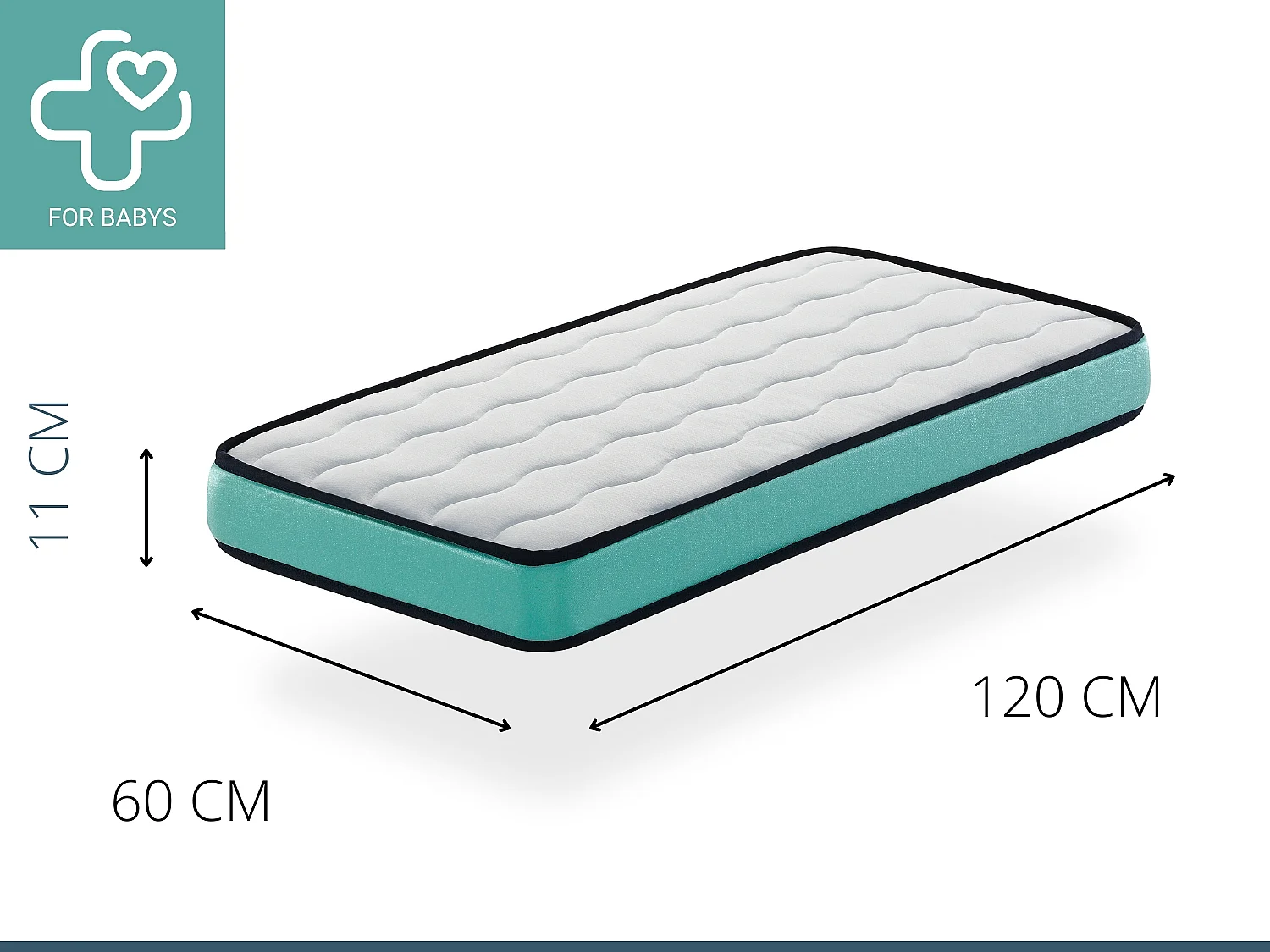 Colchón cuna 60X120X11 CM CONFORT BABY- Transpirable, Ergonómico