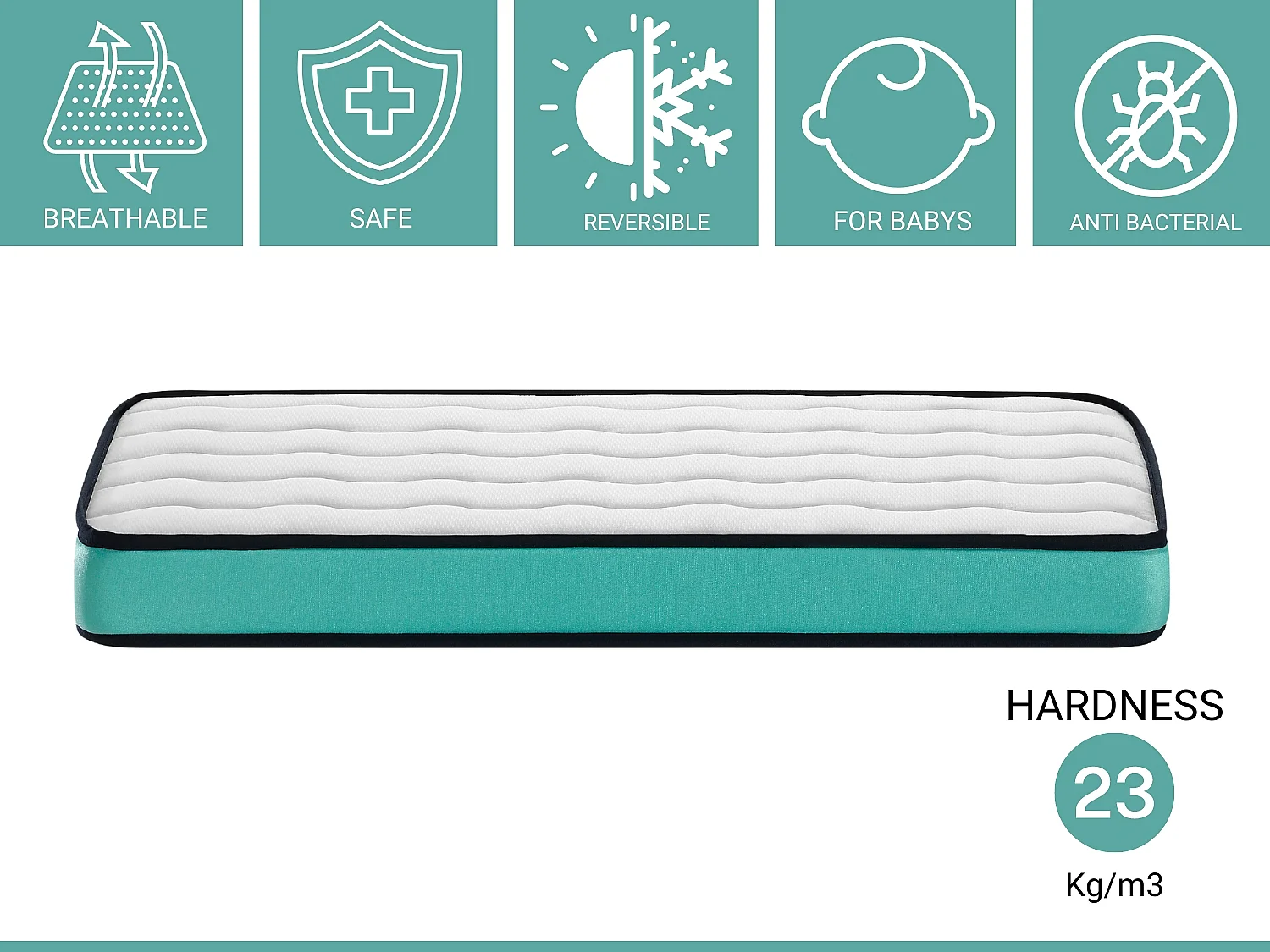 Colchón cuna 60X120X11 CM CONFORT BABY- Transpirable, Ergonómico