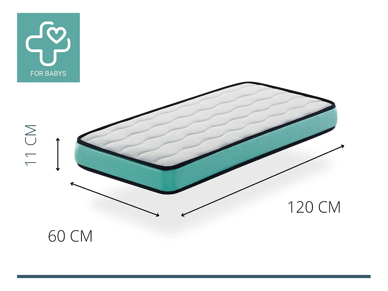 Babymatratze 60x120x11 cm CONFORT BABY - Perforierter und atmungsaktiver Kern