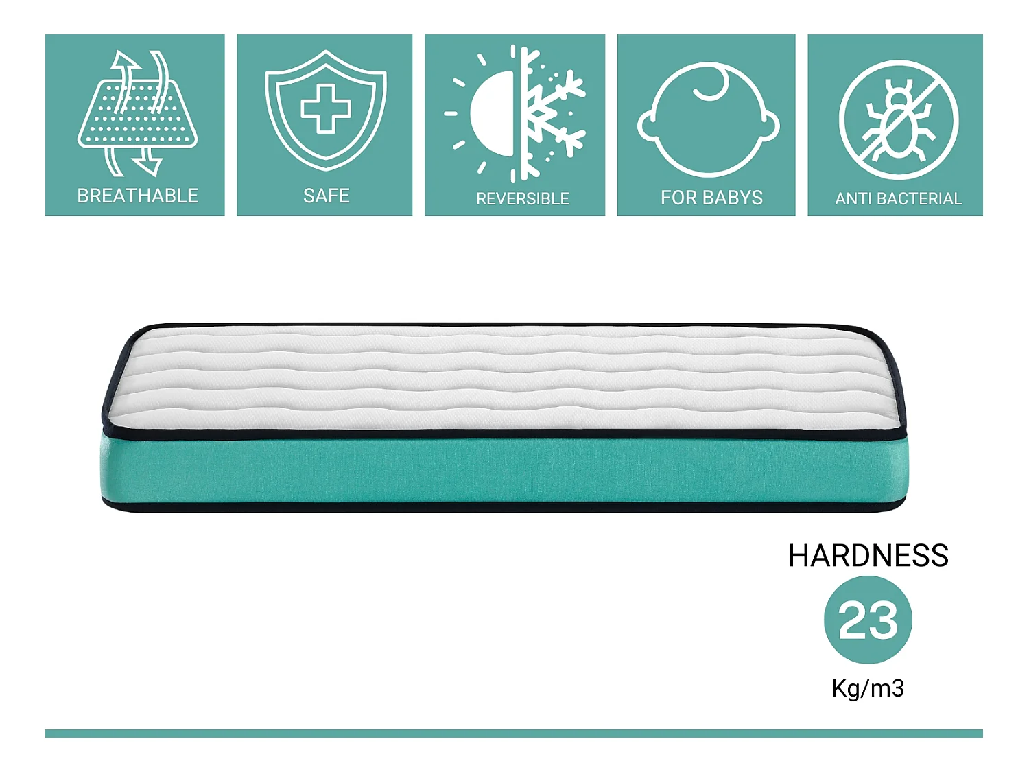 Babymatratze 60x120x11 cm CONFORT BABY - Perforierter und atmungsaktiver Kern