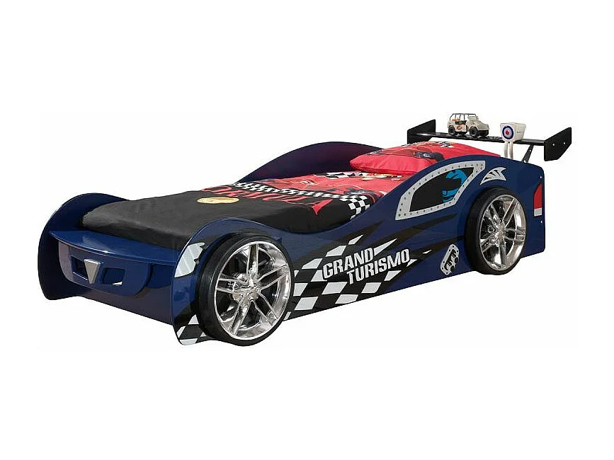 Pack - Lit Enfant & Matelas "Gran Turismo" 90x200cm Bleu