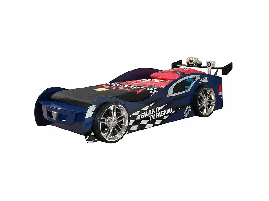 Pack - Lit Enfant & Matelas "Gran Turismo" 90x200cm Bleu